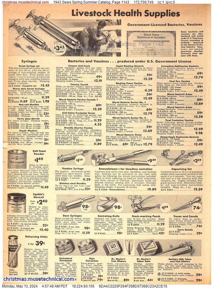 1943 Sears Spring Summer Catalog, Page 1143