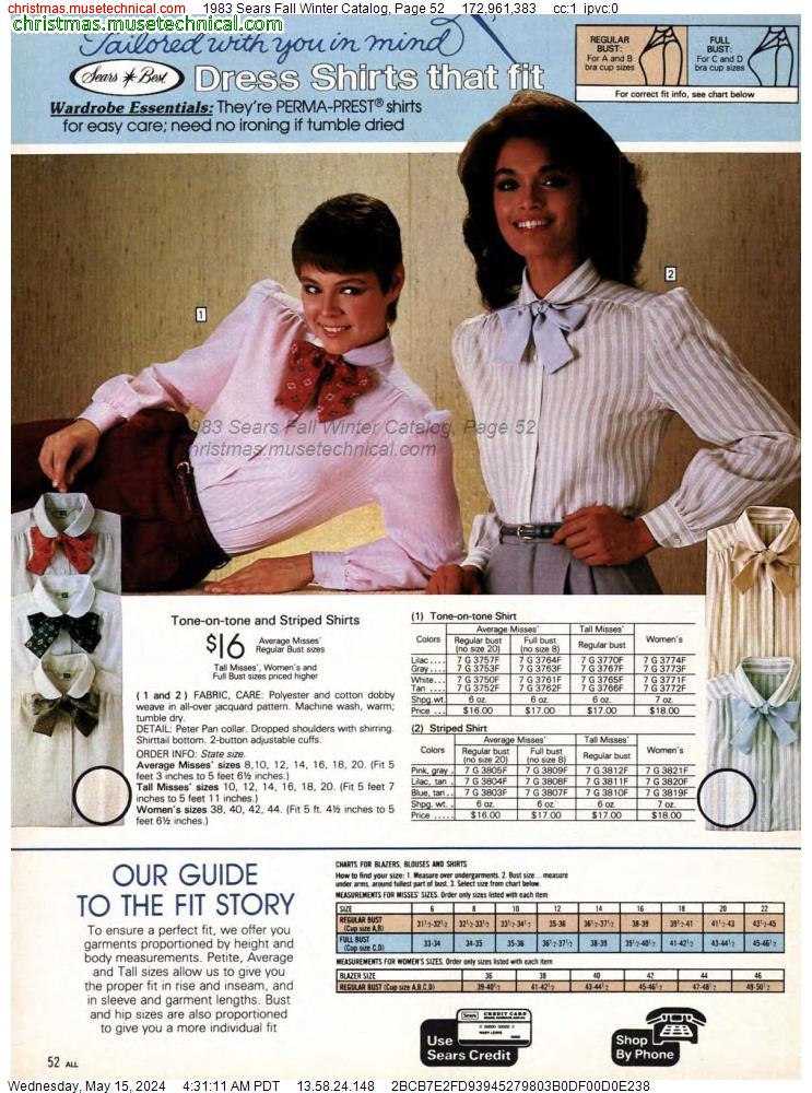 1983 Sears Fall Winter Catalog, Page 52