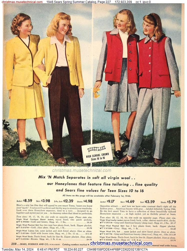 1946 Sears Spring Summer Catalog, Page 227