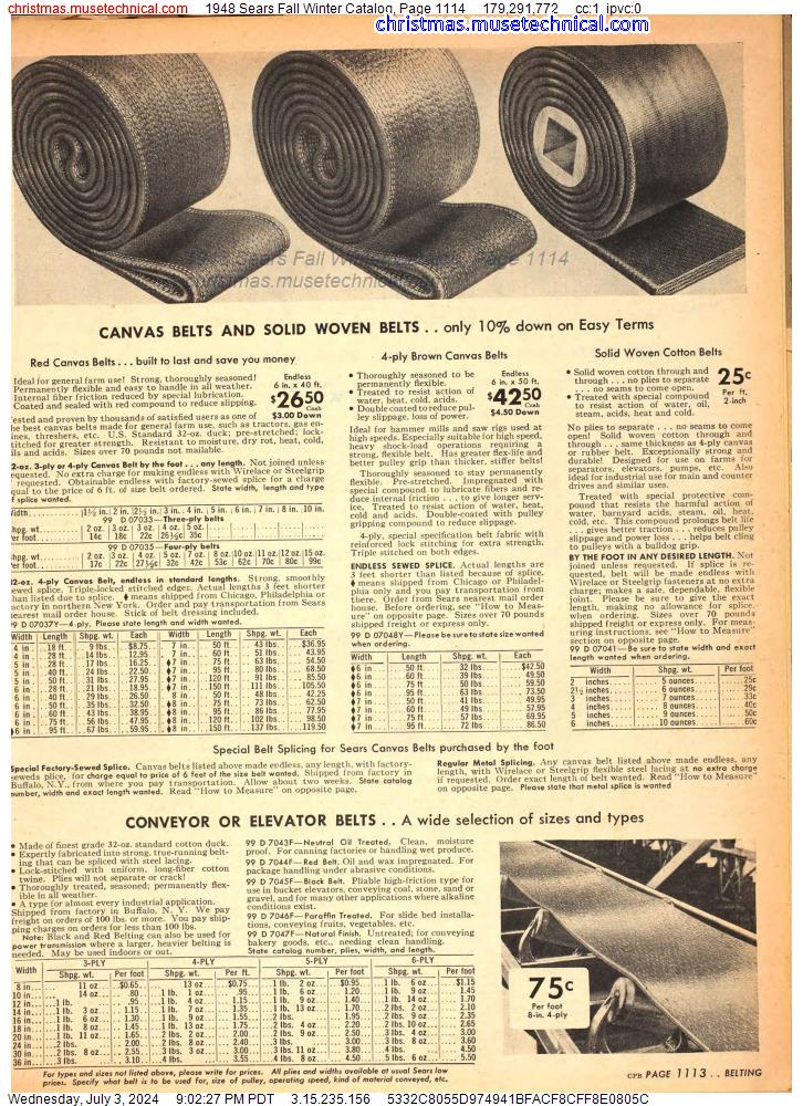 1948 Sears Fall Winter Catalog, Page 1114