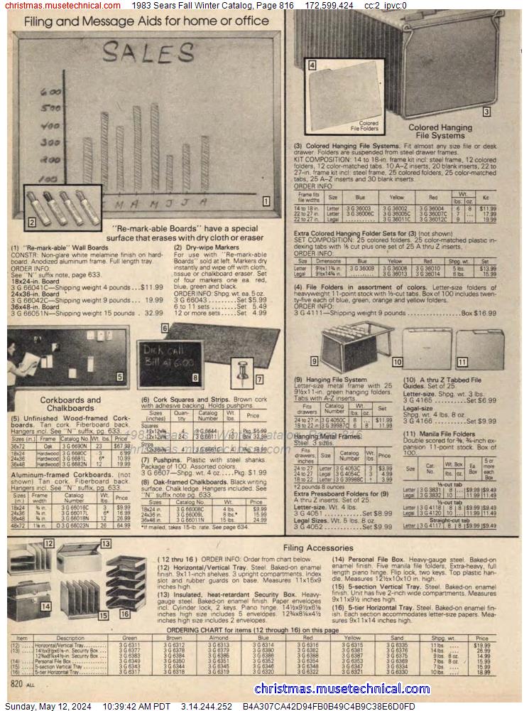 1983 Sears Fall Winter Catalog, Page 816