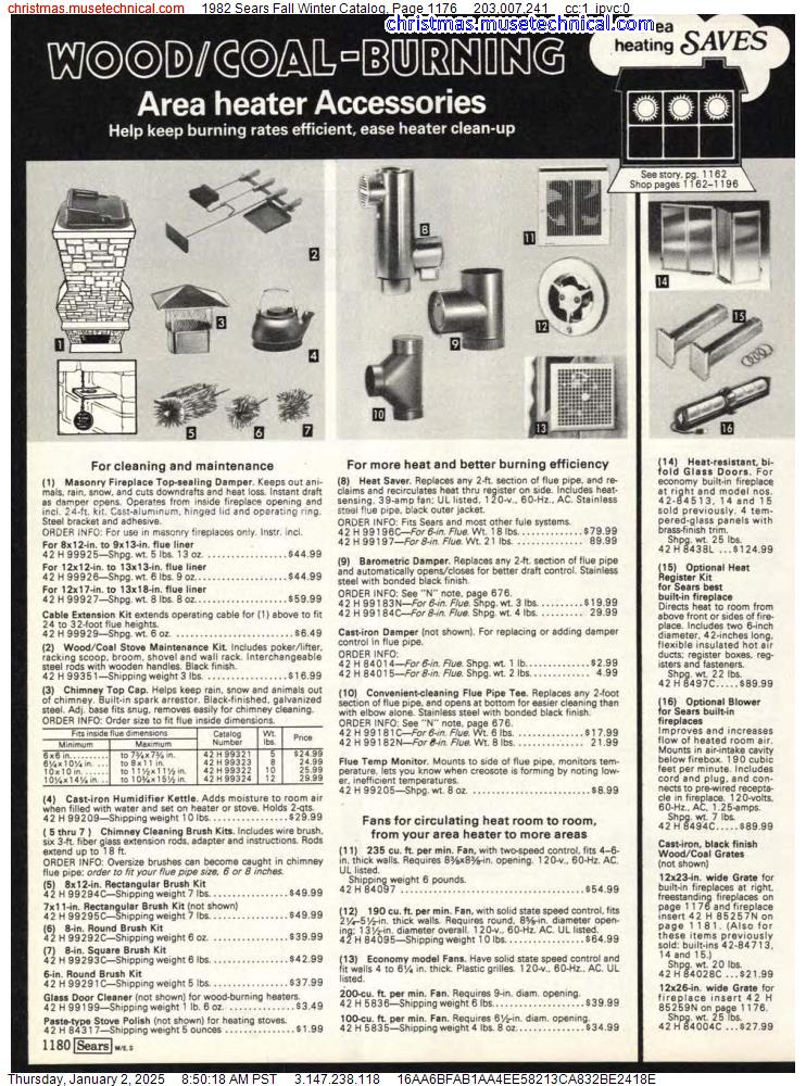 1982 Sears Fall Winter Catalog, Page 1176