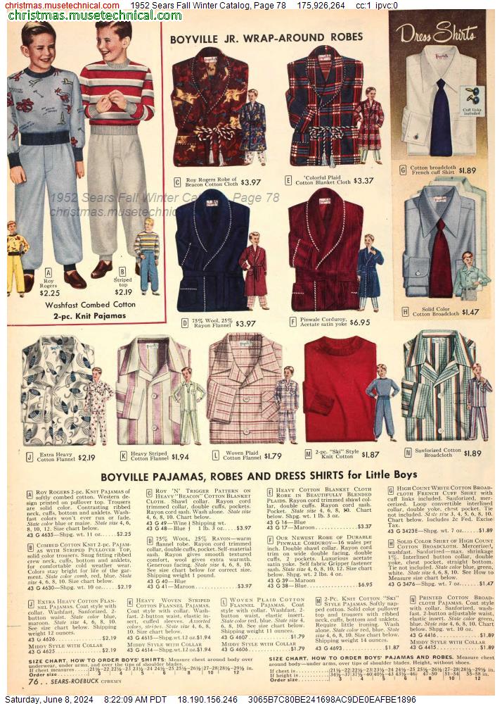 1952 Sears Fall Winter Catalog, Page 78