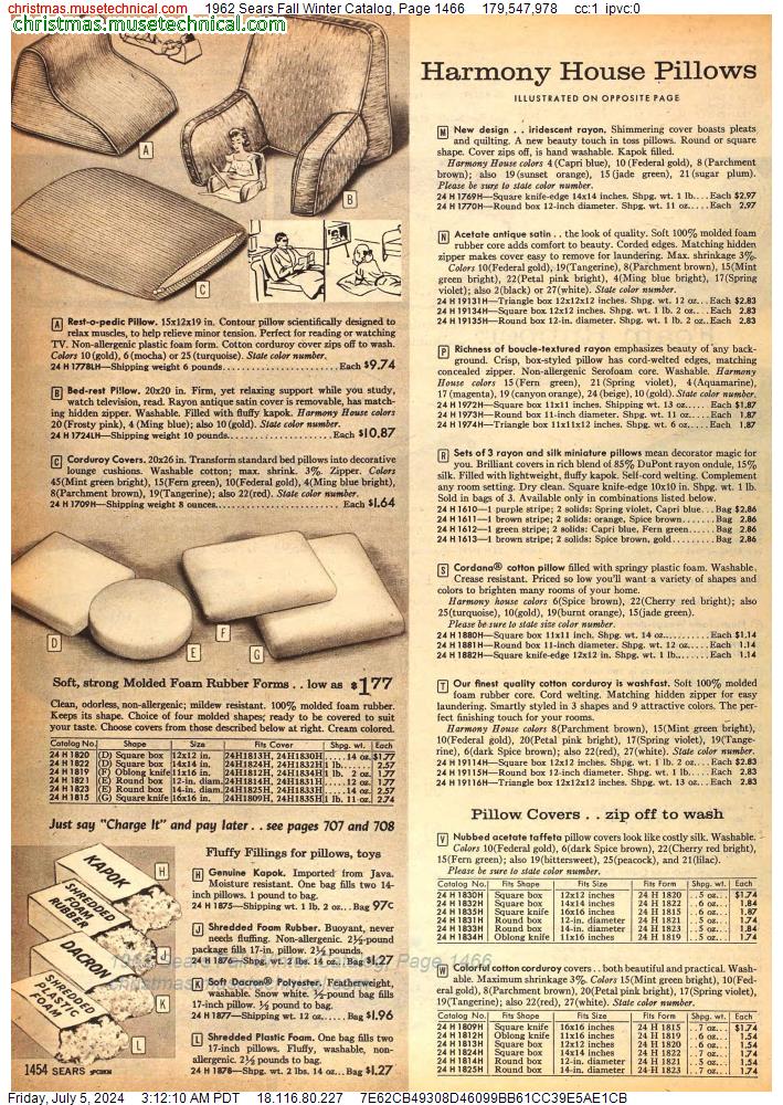 1962 Sears Fall Winter Catalog, Page 1466