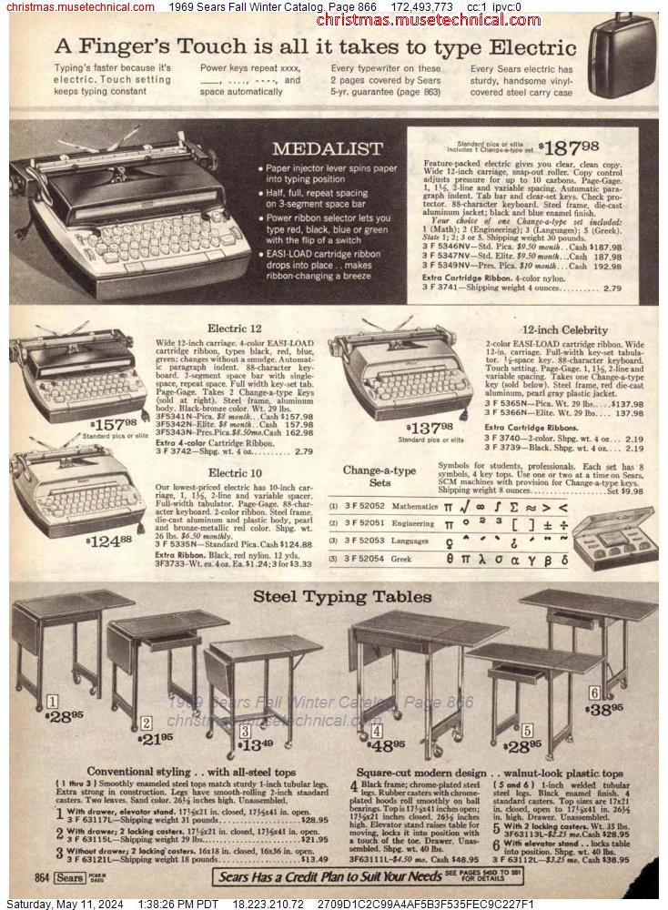 1969 Sears Fall Winter Catalog, Page 866