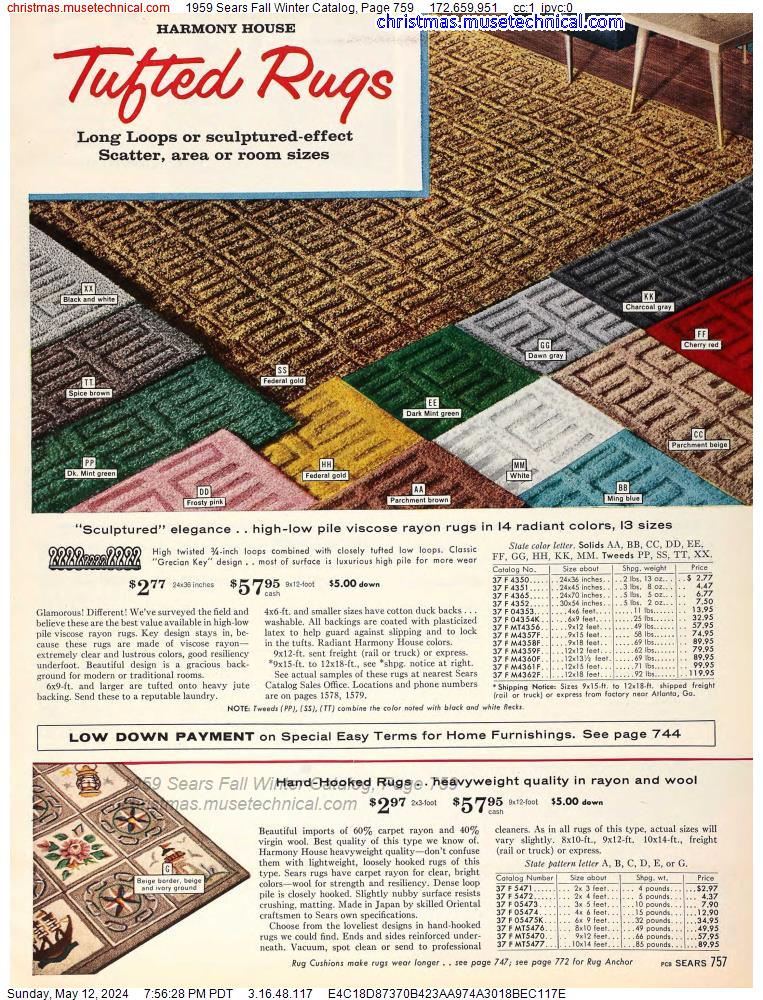 1959 Sears Fall Winter Catalog, Page 759