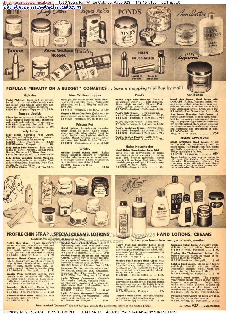 1950 Sears Fall Winter Catalog, Page 928