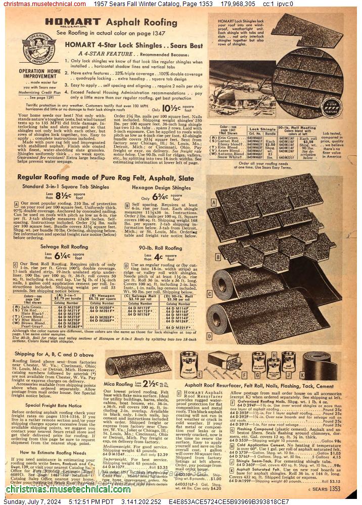 1957 Sears Fall Winter Catalog, Page 1353