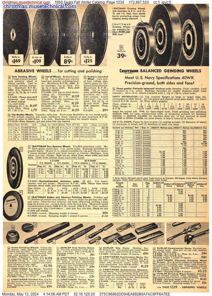 1950 Sears Fall Winter Catalog, Page 1230