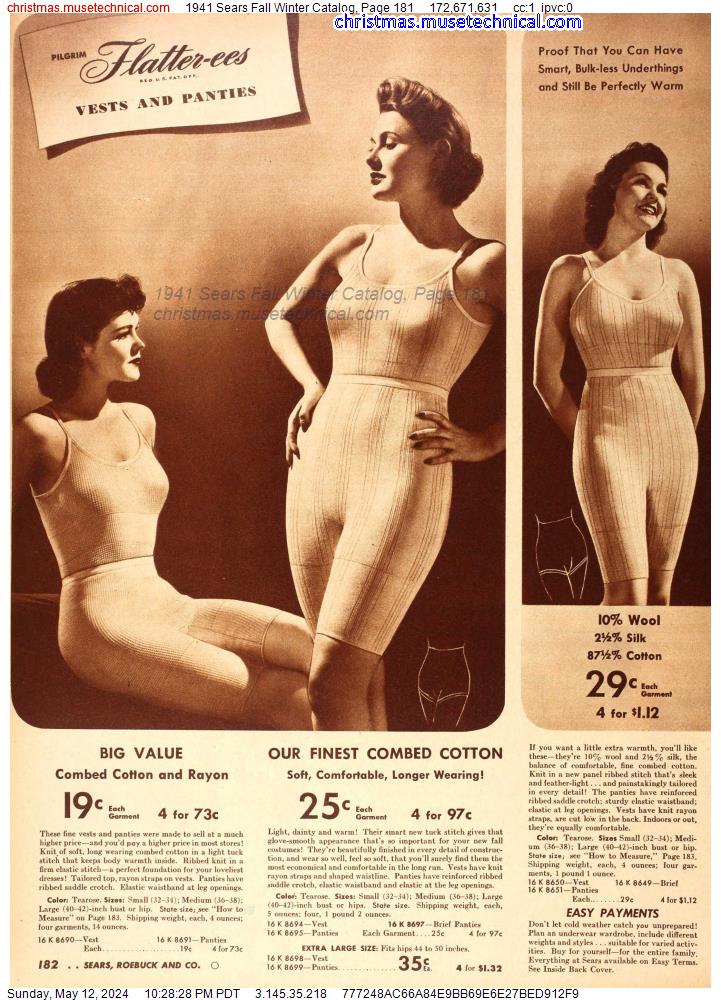 1941 Sears Fall Winter Catalog, Page 181
