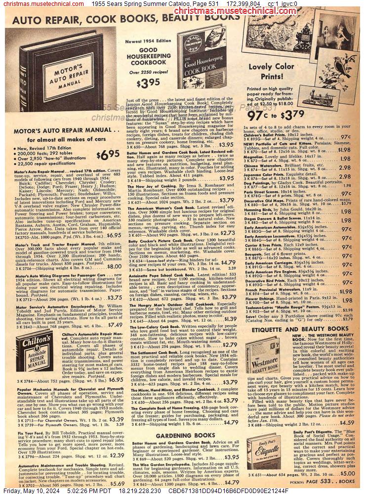 1955 Sears Spring Summer Catalog, Page 531
