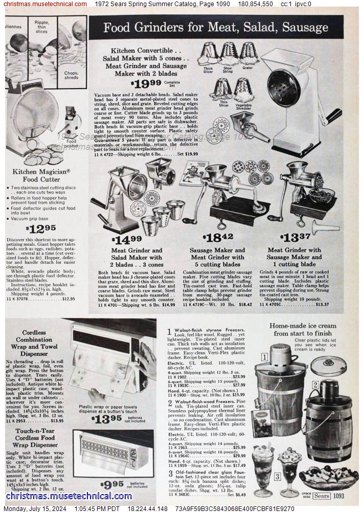 1972 Sears Spring Summer Catalog, Page 1090
