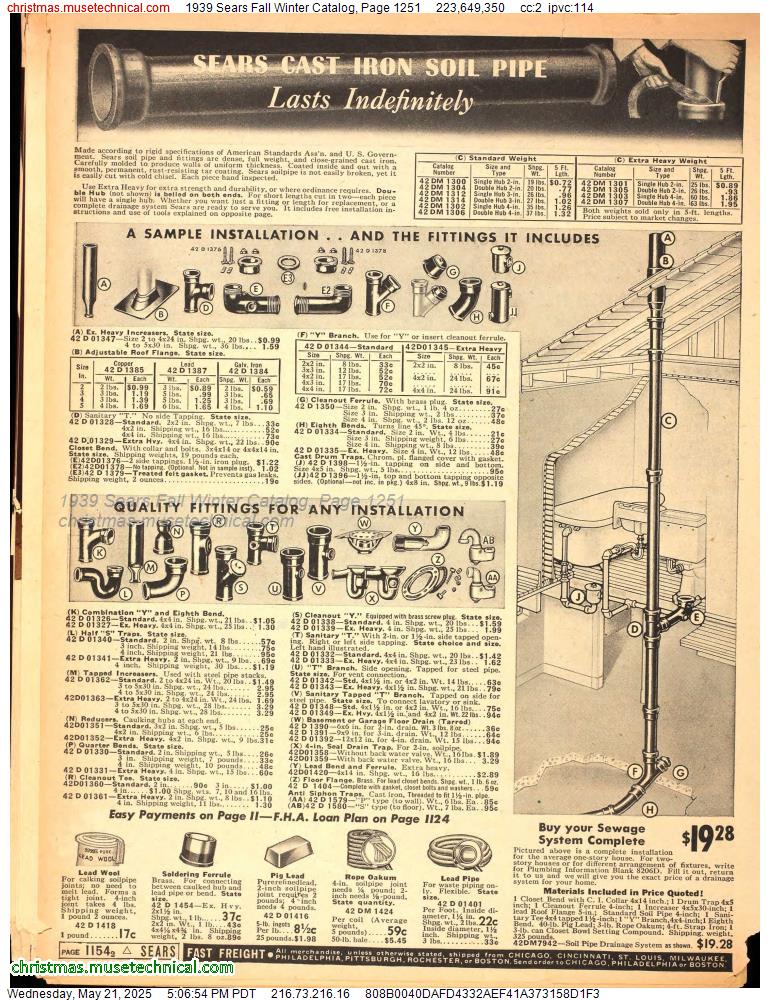 1939 Sears Fall Winter Catalog, Page 1251