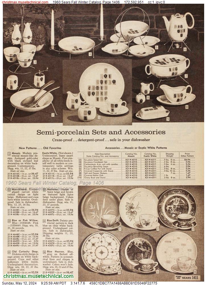 1960 Sears Fall Winter Catalog, Page 1406