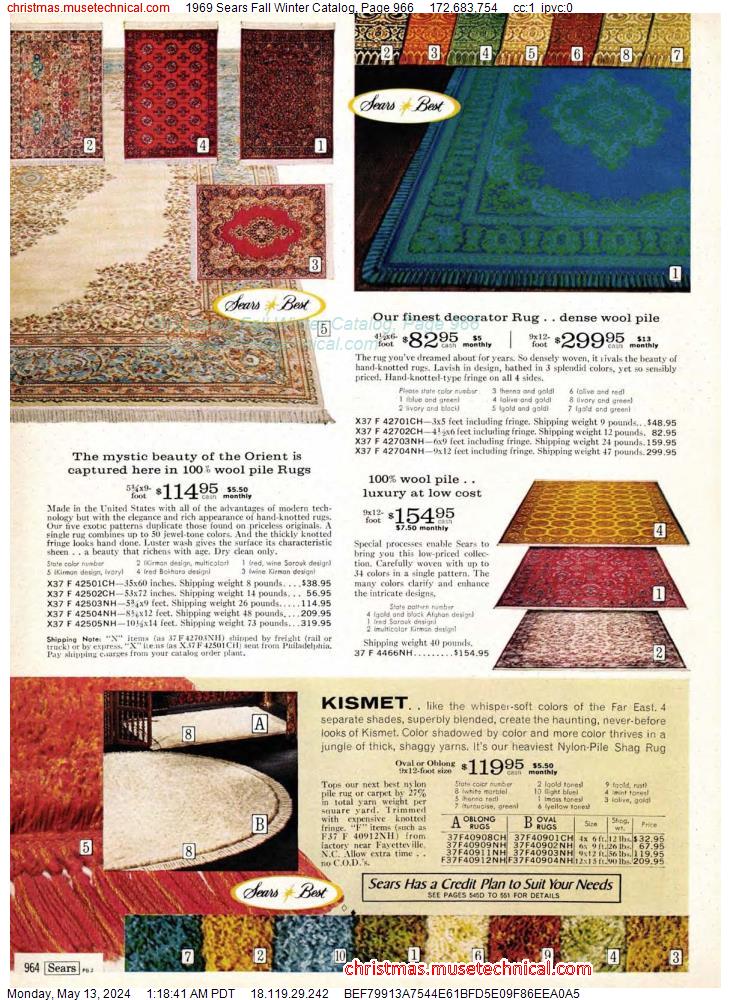 1969 Sears Fall Winter Catalog, Page 966