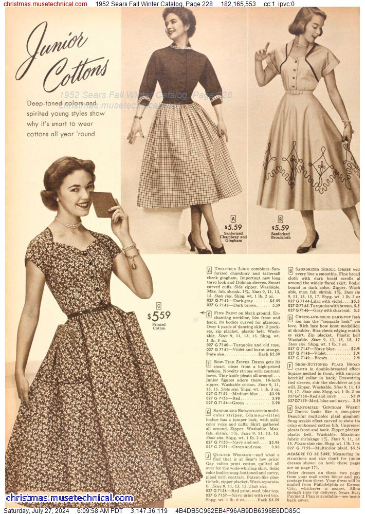 1952 Sears Fall Winter Catalog, Page 228