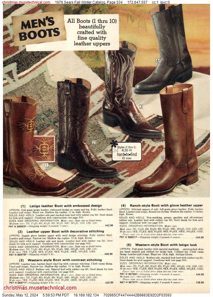 1976 Sears Fall Winter Catalog, Page 534