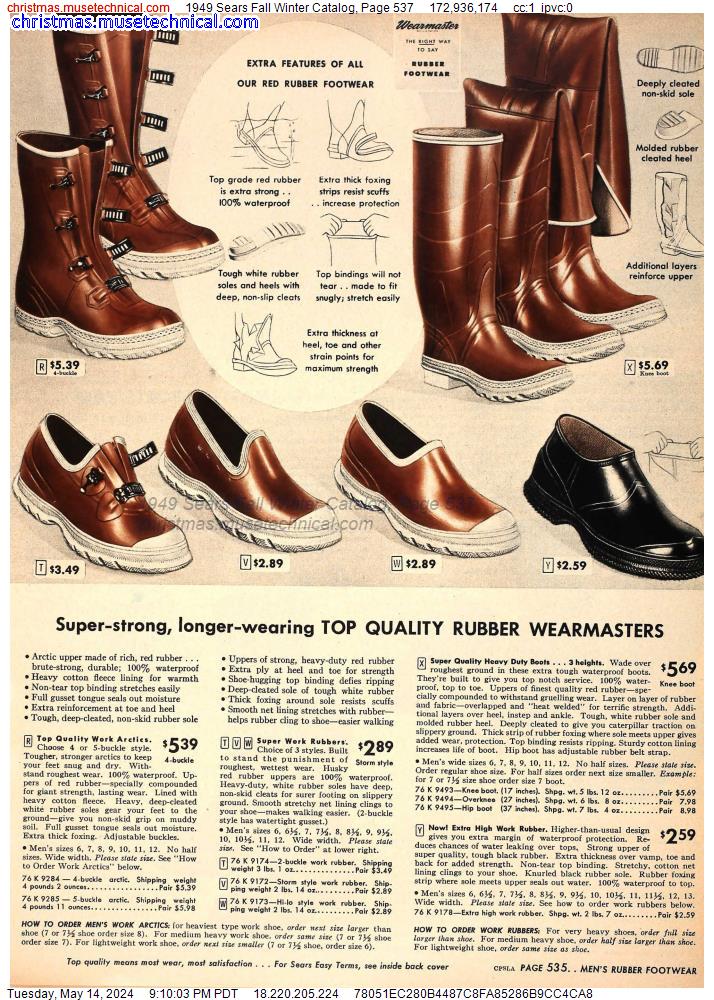 1949 Sears Fall Winter Catalog, Page 537