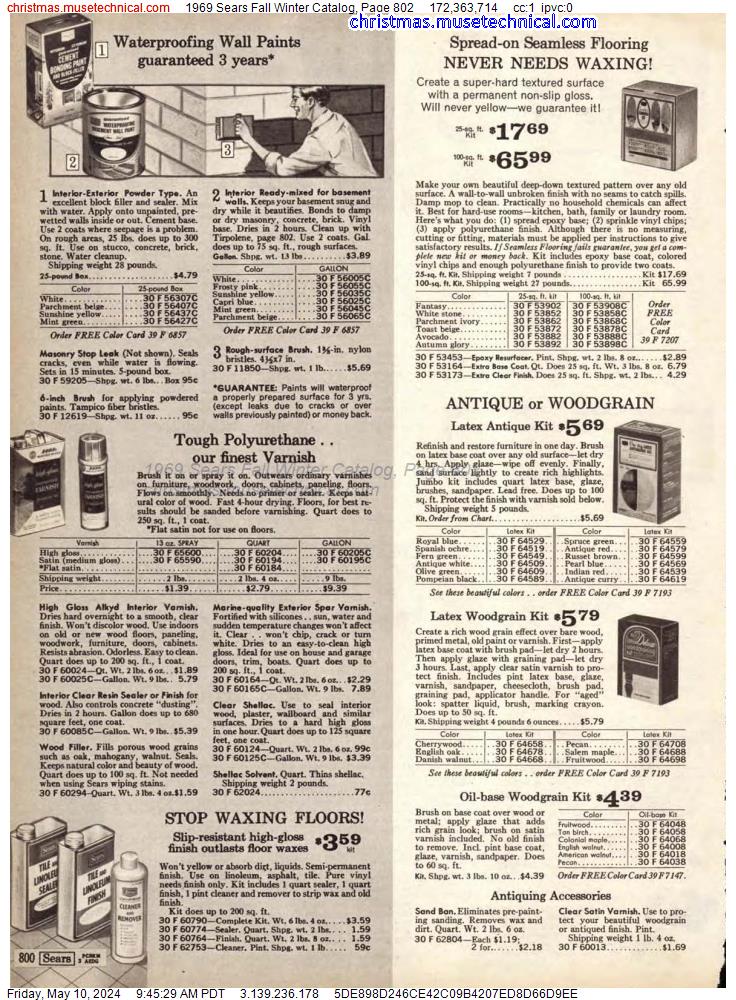 1969 Sears Fall Winter Catalog, Page 802