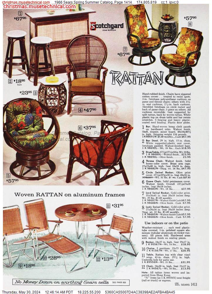 1966 Sears Spring Summer Catalog, Page 1414