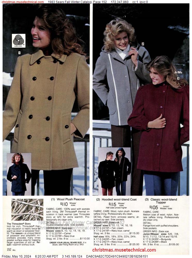 1983 Sears Fall Winter Catalog, Page 152