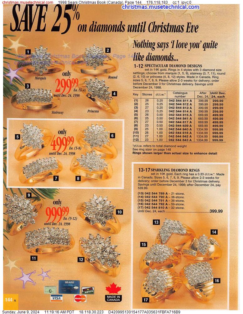 1998 Sears Christmas Book (Canada), Page 144