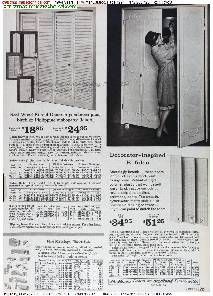 1964 Sears Fall Winter Catalog, Page 1294