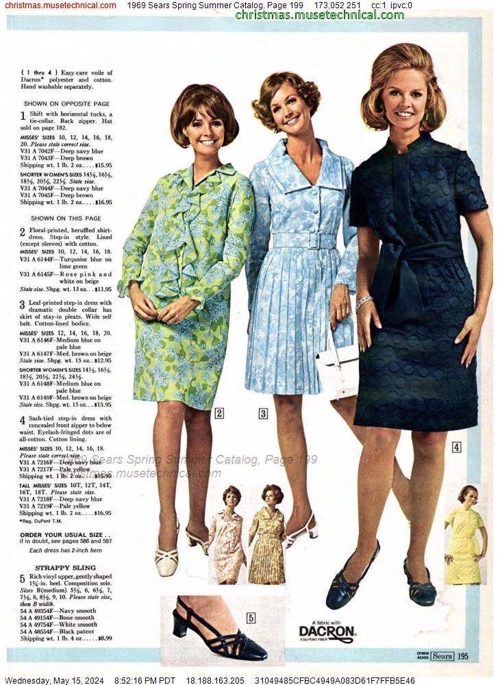 1969 Sears Spring Summer Catalog, Page 199