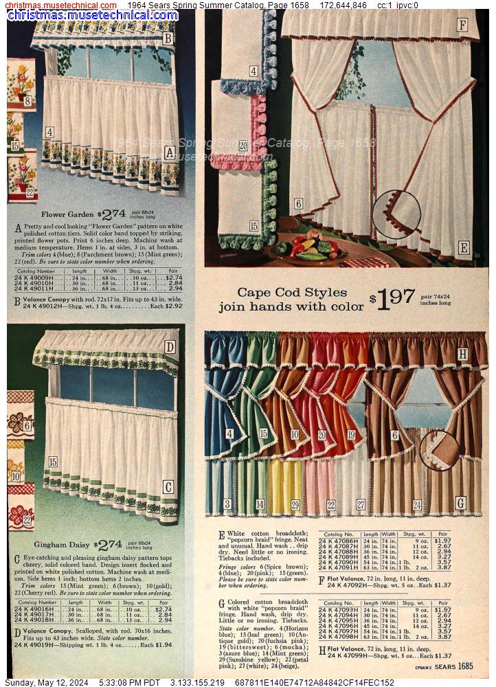 1964 Sears Spring Summer Catalog, Page 1658