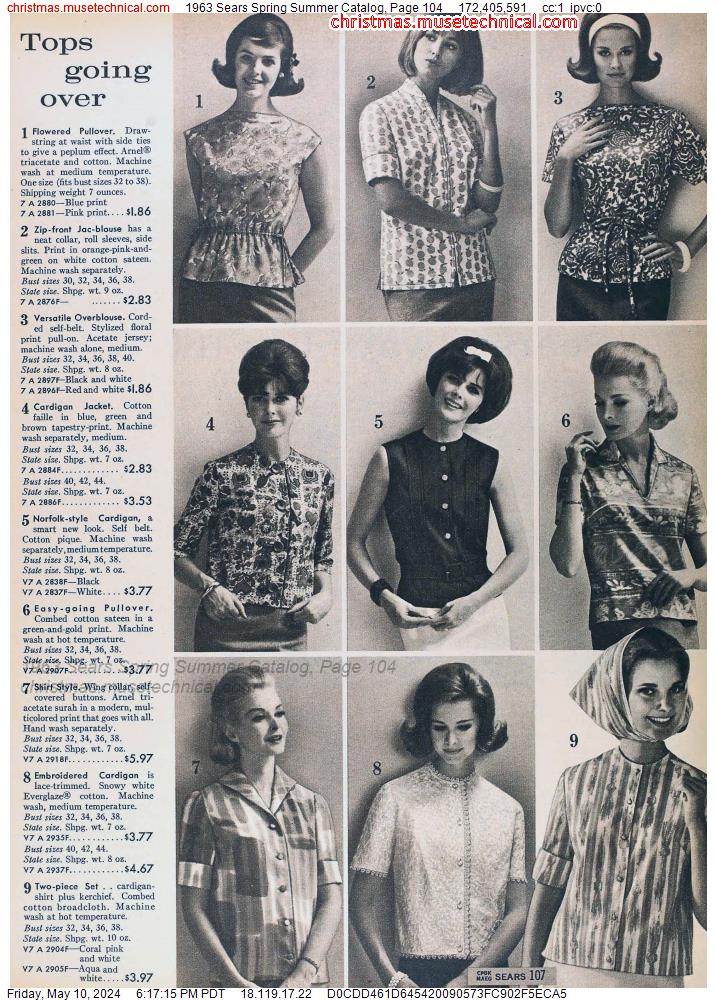 1963 Sears Spring Summer Catalog, Page 104