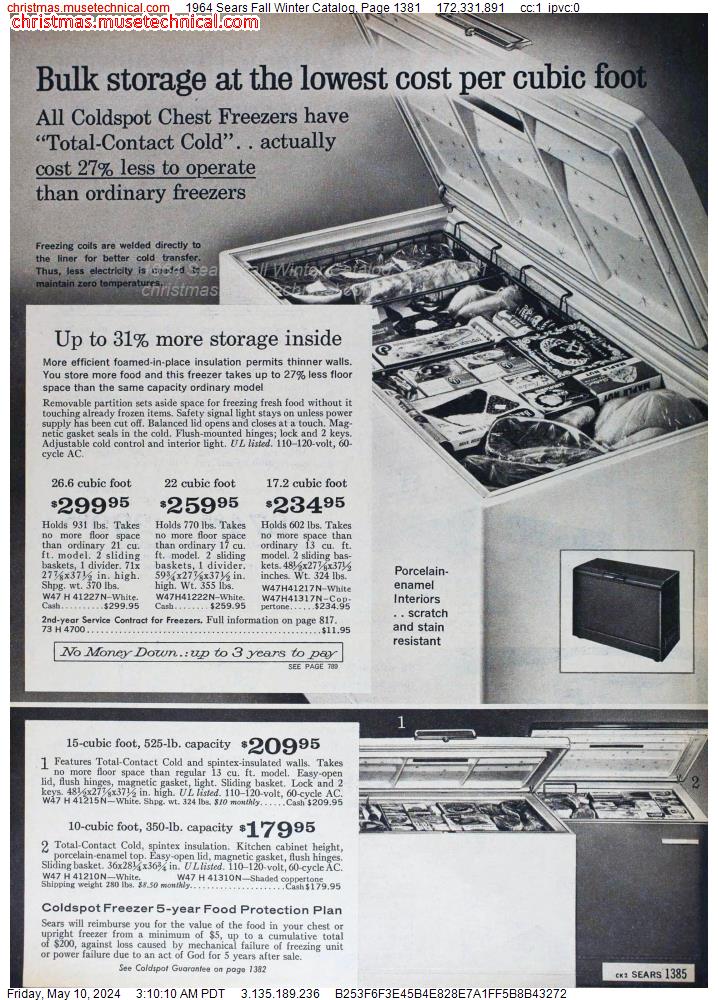 1964 Sears Fall Winter Catalog, Page 1381