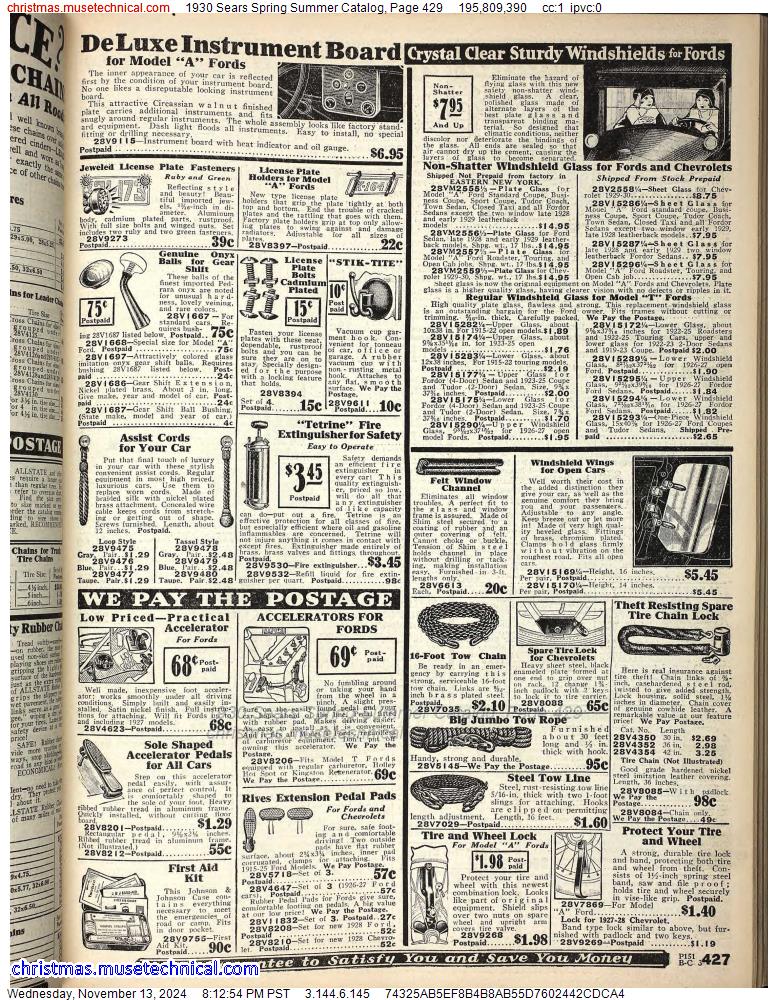 1930 Sears Spring Summer Catalog, Page 429