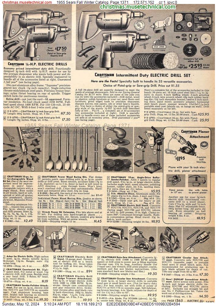 1955 Sears Fall Winter Catalog, Page 1371