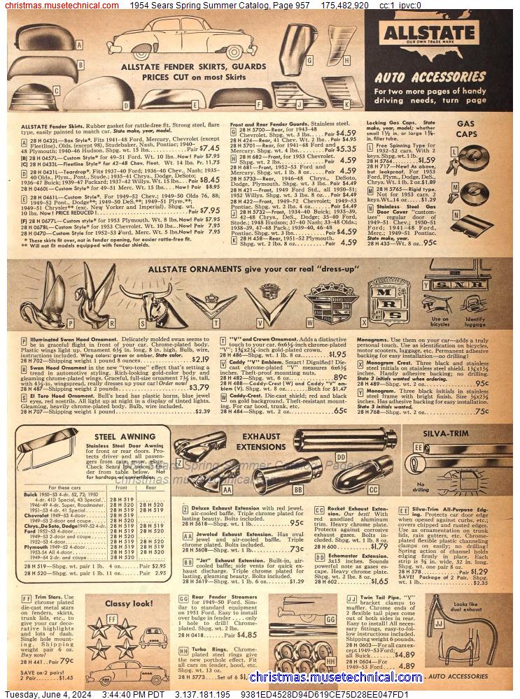 1954 Sears Spring Summer Catalog, Page 957