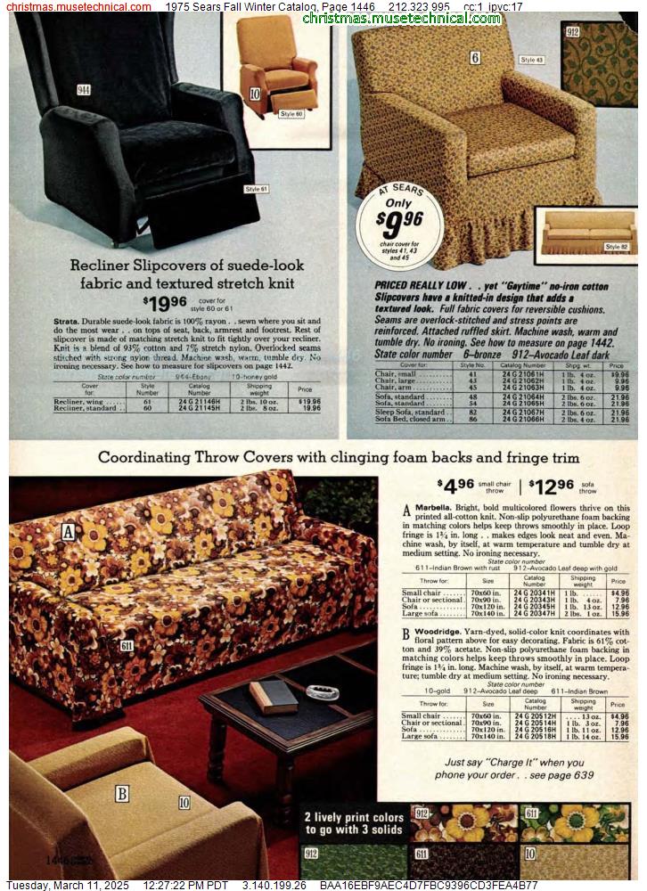 1975 Sears Fall Winter Catalog, Page 1446