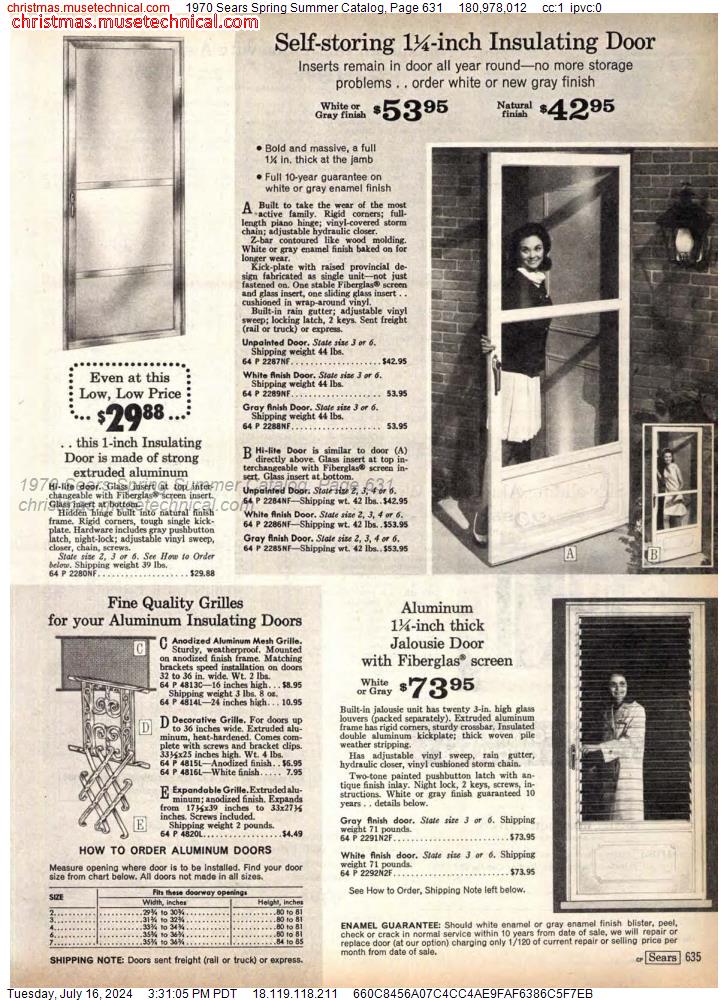 1970 Sears Spring Summer Catalog, Page 631