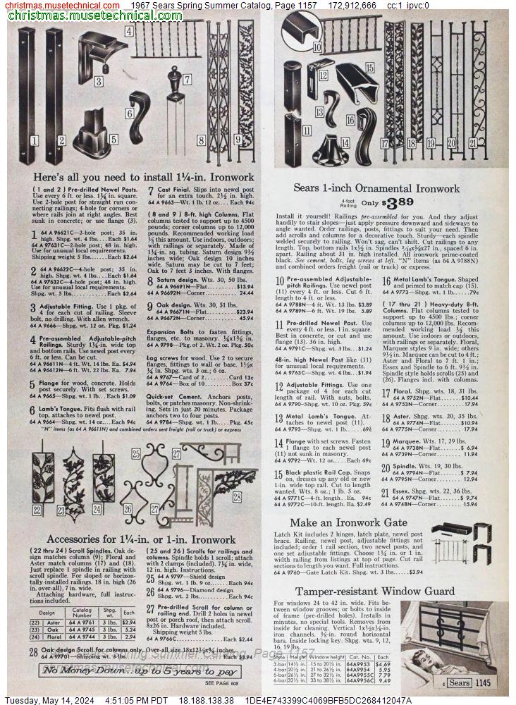 1967 Sears Spring Summer Catalog, Page 1157