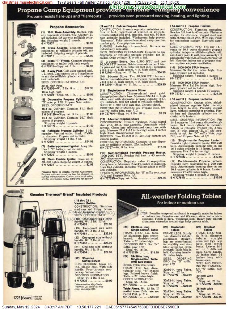 1978 Sears Fall Winter Catalog, Page 1226