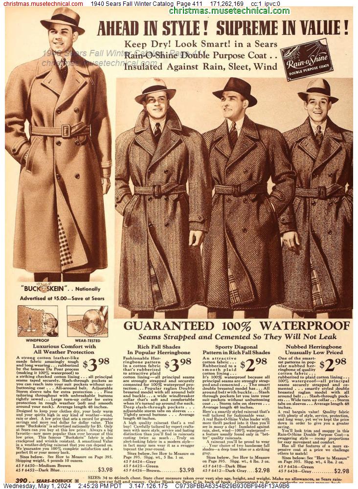 1940 Sears Fall Winter Catalog, Page 411