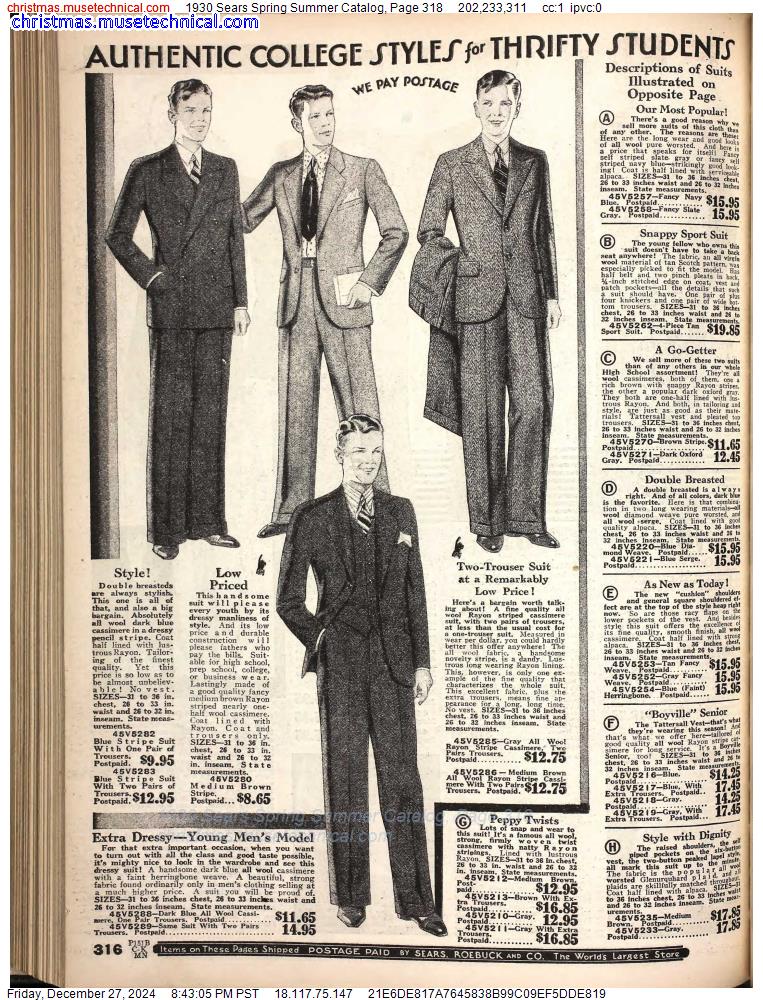 1930 Sears Spring Summer Catalog, Page 318