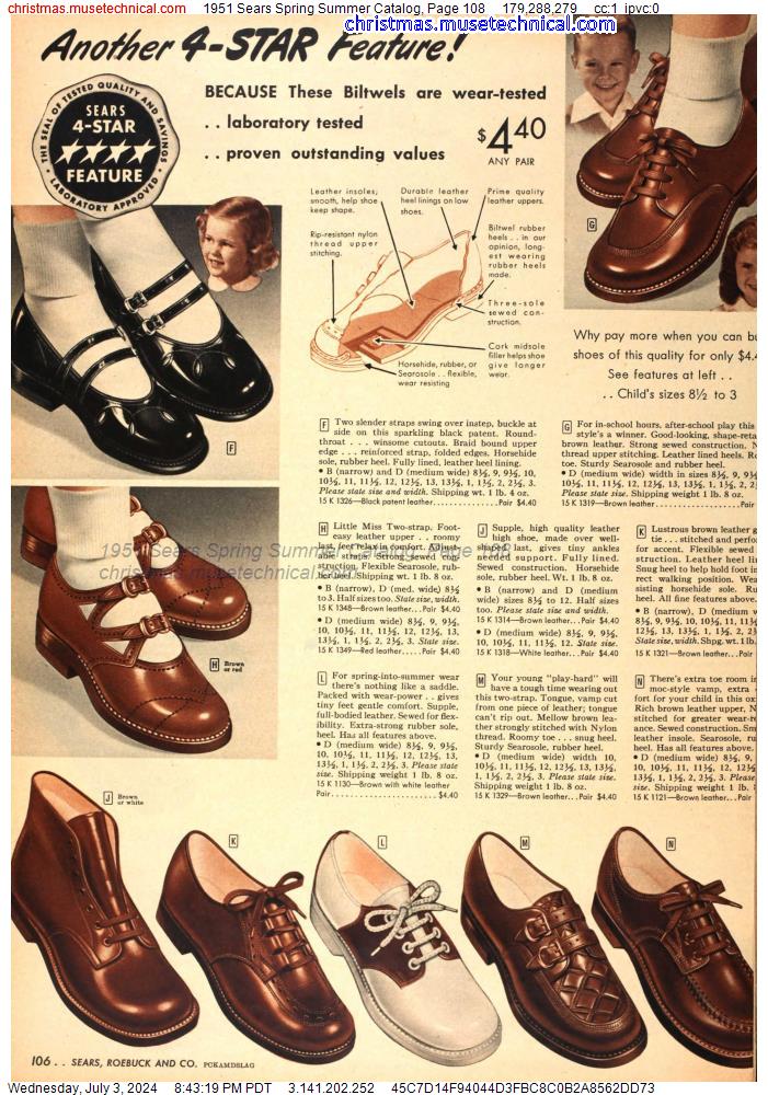 1951 Sears Spring Summer Catalog, Page 108