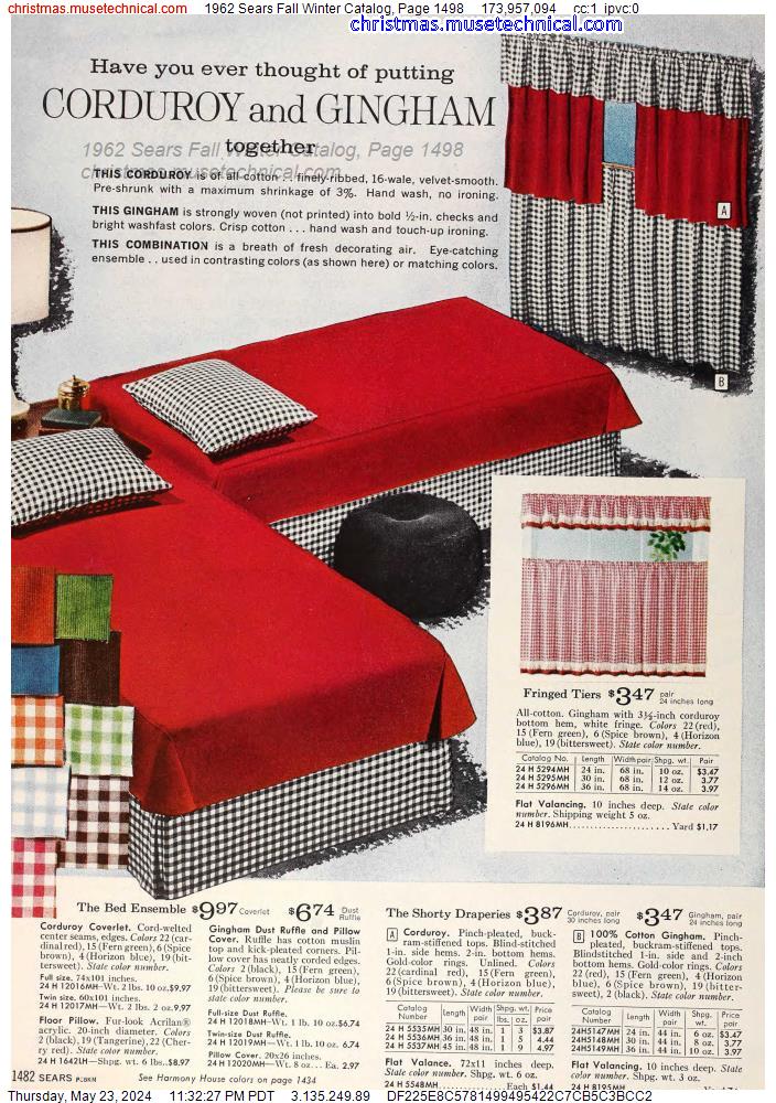 1962 Sears Fall Winter Catalog, Page 1498