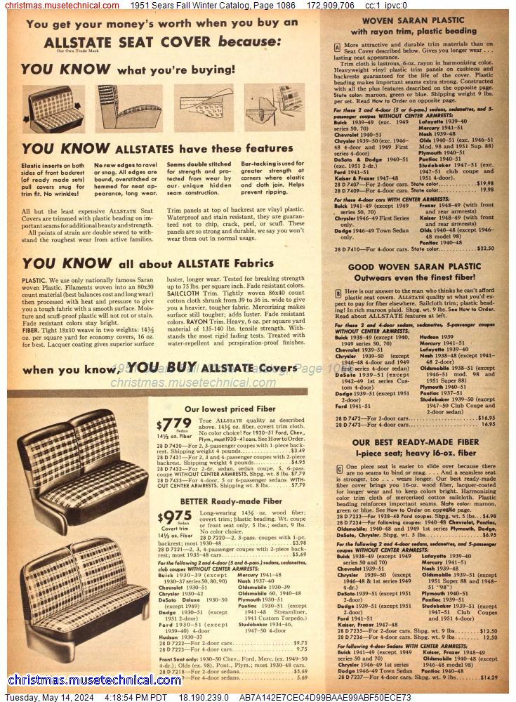 1951 Sears Fall Winter Catalog, Page 1086