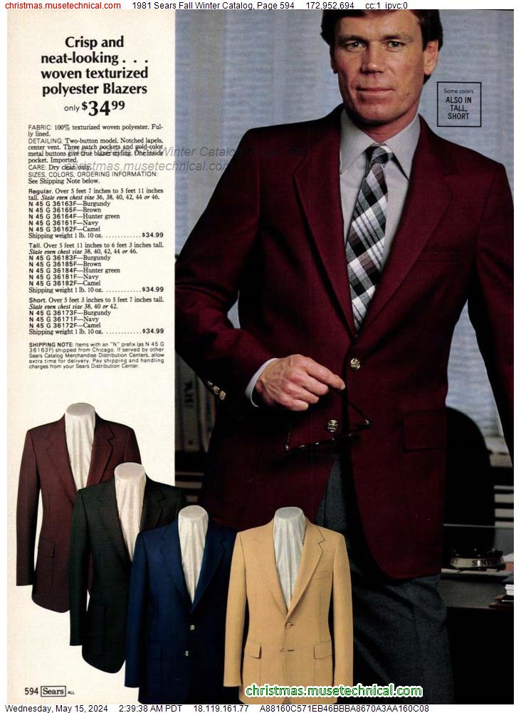 1981 Sears Fall Winter Catalog, Page 594