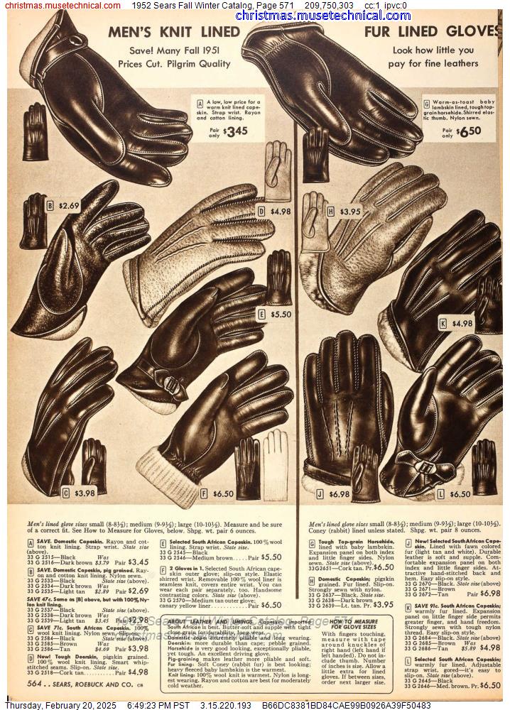 1952 Sears Fall Winter Catalog, Page 571