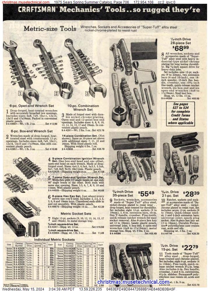 1975 Sears Spring Summer Catalog, Page 706