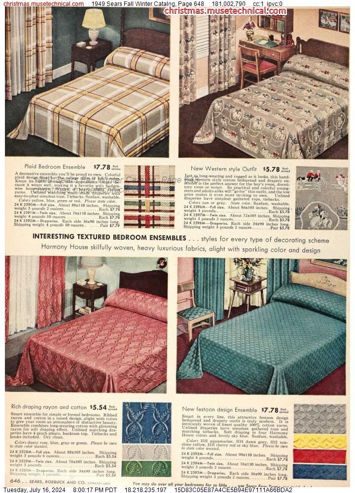 1949 Sears Fall Winter Catalog, Page 648