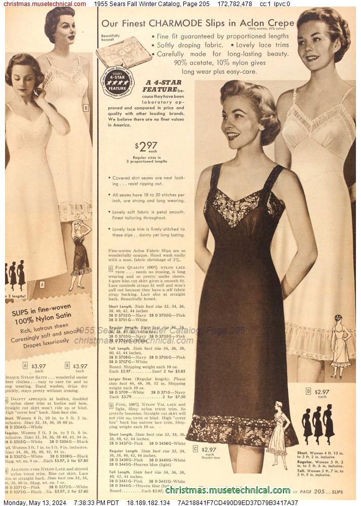 1955 Sears Fall Winter Catalog, Page 205