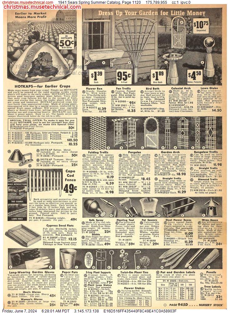 1941 Sears Spring Summer Catalog, Page 1120