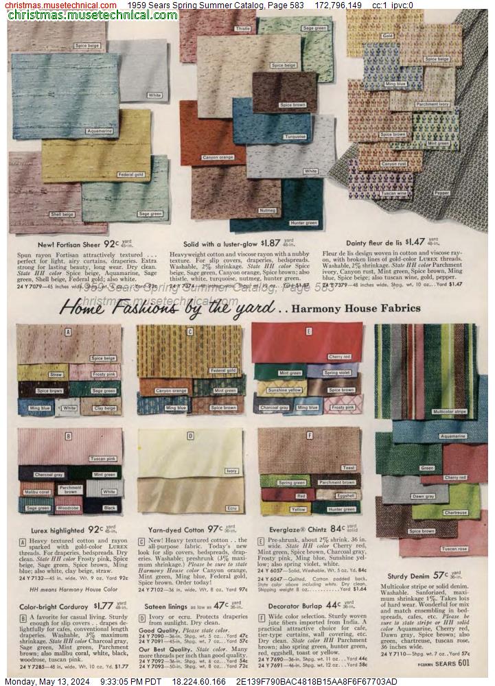 1959 Sears Spring Summer Catalog, Page 583